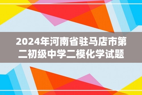 2024年河南省驻马店市第二初级中学二模化学试题(图片版,无答案)