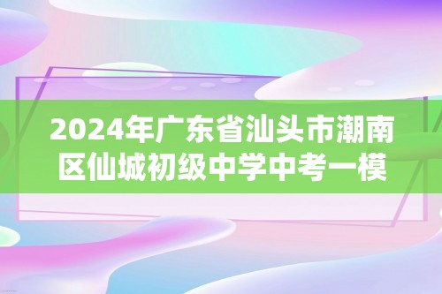 2024年广东省汕头市潮南区仙城初级中学中考一模化学试题（答案）