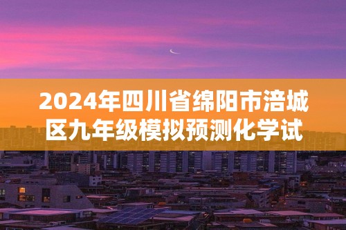 2024年四川省绵阳市涪城区九年级模拟预测化学试题（原卷版+解析版）