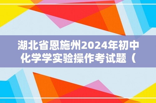 湖北省恩施州2024年初中化学学实验操作考试题（附记录与分析）