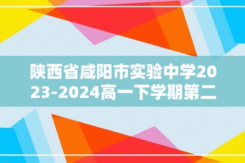 陕西省咸阳市实验中学2023-2024高一下学期第二次月考化学试卷（答案）