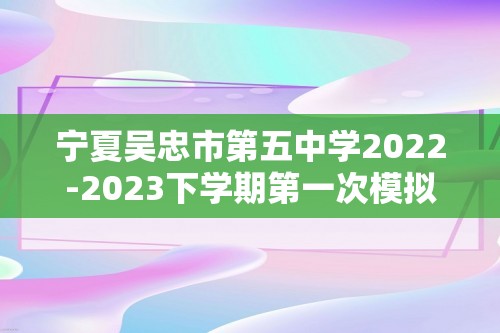 宁夏吴忠市第五中学2022-2023下学期第一次模拟考试初三数学试卷（图片版无答案）