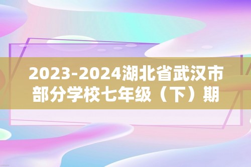 2023-2024湖北省武汉市部分学校七年级（下）期中数学试卷（含解析）