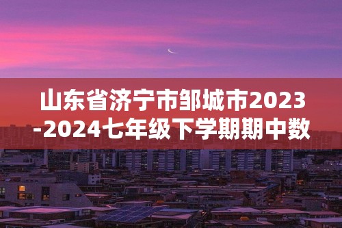 山东省济宁市邹城市2023-2024七年级下学期期中数学试题（图片版无答案）