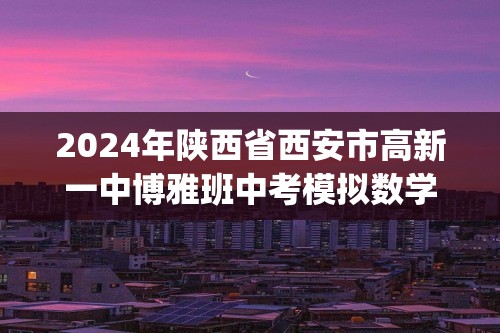 2024年陕西省西安市高新一中博雅班中考模拟数学试题(含解析)
