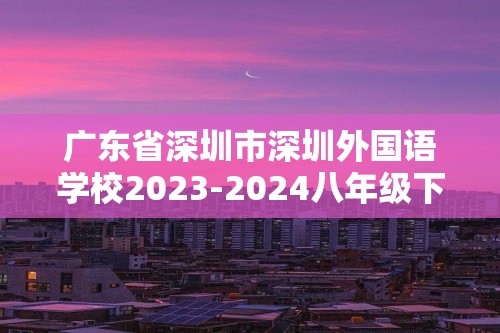 广东省深圳市深圳外国语学校2023-2024八年级下学期期中考试数学试题（含答案）