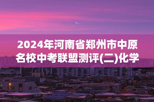 2024年河南省郑州市中原名校中考联盟测评(二)化学试卷(答案)