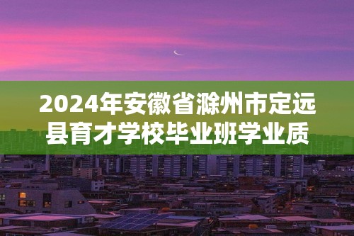 2024年安徽省滁州市定远县育才学校毕业班学业质量监测化学试题四（无答案）