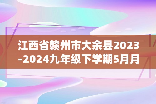 江西省赣州市大余县2023-2024九年级下学期5月月考化学试题(无答案)