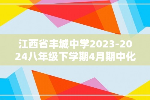 江西省丰城中学2023-2024八年级下学期4月期中化学试题（含解析）