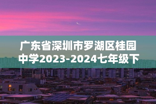 广东省深圳市罗湖区桂园中学2023-2024七年级下学期期中数学试题（含解析）