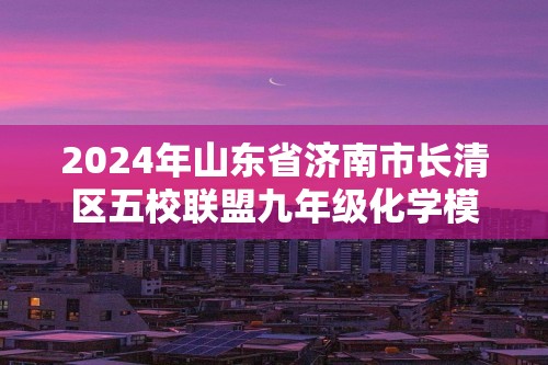 2024年山东省济南市长清区五校联盟九年级化学模拟试题（答案）