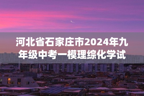 河北省石家庄市2024年九年级中考一模理综化学试卷(含解析)